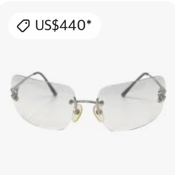 🖤CHANEL LIGHT GREY RHINESTONE LOGO SUNGLASSES - Picture 16 of 16